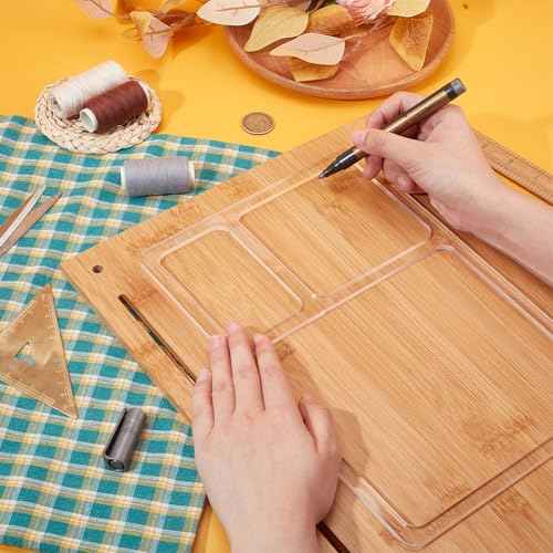 BENECREAT 3 Pocket Valet Tray Router Templates, Rectangle Clear Acrylic Template, Woodworking Router Template, Transparent Router Inlay Template for Student Painting Supplies and Craft Projects