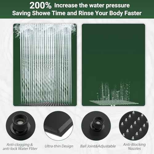 Rain Shower Head with Handheld Spray Combo,High Pressure Filtered Handheld Shower Head with 10-Spray for Bathroom Upgrade,10" Height/Angle Adjustable Bar,71" Long Hose (Matte Black)