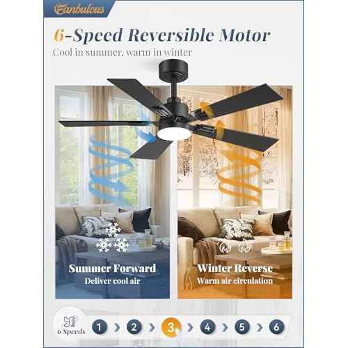 Fanbulous 42 Ceiling Fans with Lights and Remote, Modern Low Profile Ceiling Fans with Dimmable 3CCT Quiet DC Motor, Reversible Celing Fan with 6-Speeds Timer for Bedroom(Black)