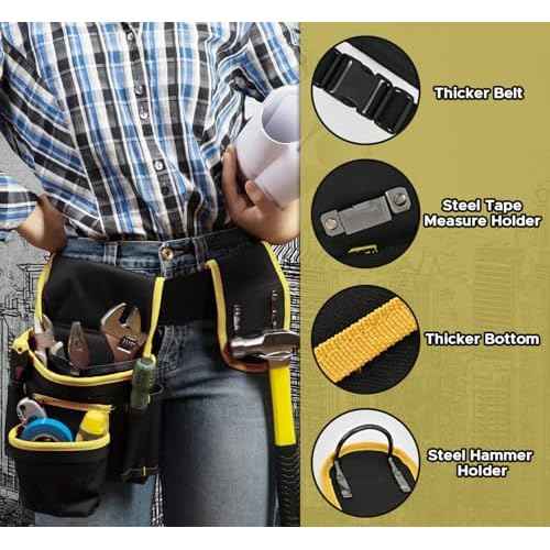 Tool Belt, Multi-function repair tool belt, With adjustable function, Magnetic Tool Belts, Heavy Duty Tool Pouch 26 Pockets, Also suitable for electricians, Carpenters, Builders and so on, Juiblai