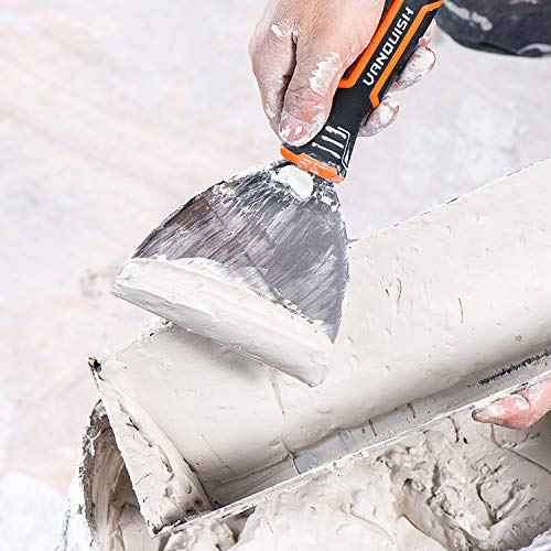 VANQUISH Stainless Steel Putty Knife 1 Inch Scraper with Soft Grip Handle and Metal Hammer End (3560)