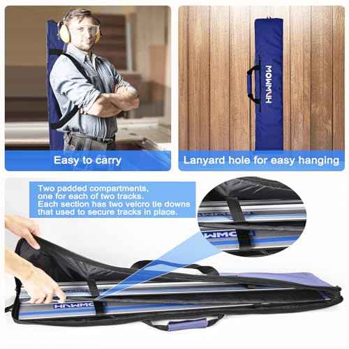 Guide Rail Protective Bag for Most Brand, Professional Carry Bag for Transporting Track Saw Guide Rails and Aaccessories, Up to 59¡±, Classic Blue