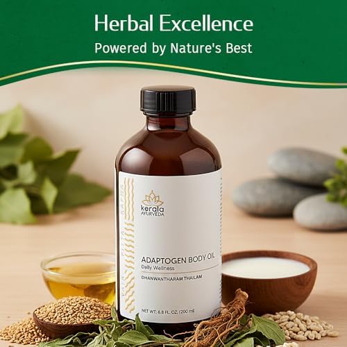 Kerala Ayurveda Dhanwantharam Thailam Ayurvedic Massage Oil (6.76 Fl Oz) | Herbal Body Oil for Daily Self-Massage | Supports Joint & Muscle Comfort | Moisturizing Adaptogen Oil for Body & Skin Care