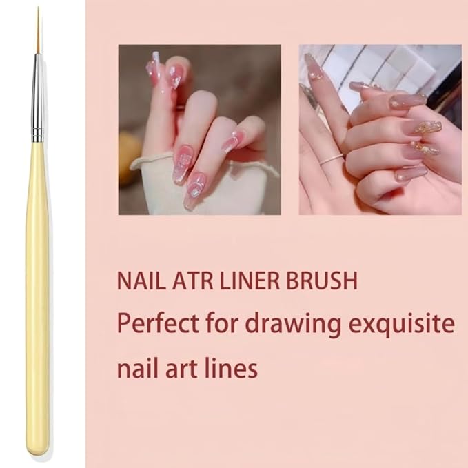 Nail Art Brushes, 6PCS Nail Design Painting Brush Sets with Nail Polish Brush Nail Liner Brush Nail Extension Gel Brush Builder Nail Gel Brush and Nail Dotting Tool for DIY Nail Art