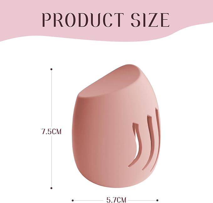 Silicone Makeup Sponge Holder,Double-Sided Breathable Makeup Sponge Case for Business, Travel or Daily,Fit All Sponges,Quick Drying,Easy to Carry (Pink)