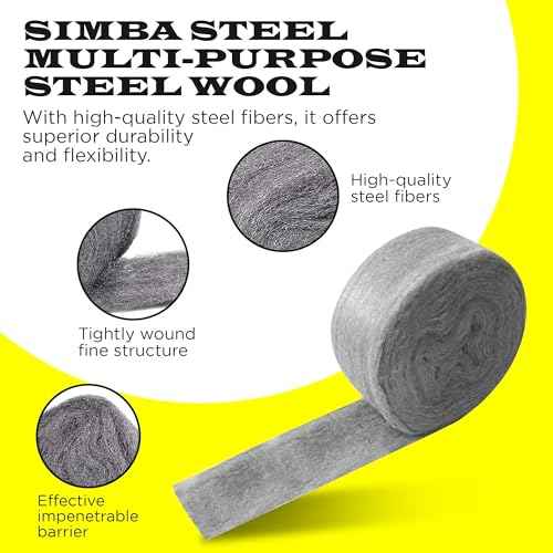 Wool - 2 Pack 3" x 10ft Steel Wool with Gloves, Ideal for Sealing Gaps and Holes in Home, Garage, Pipes, and Vents