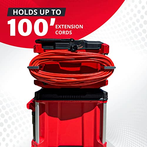 Packout Extension Cord Holder for Alpha Rail System Compatible with Milwaukee Packout Tool Box - Fits Packout Organizers - Perfect Packout Accessories Upgrade & Packout Mods Solution - Silver
