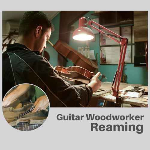 Tapered Reamer Set with T Handle, 3-13mm (1/8''-1/2'') & 5-16mm (3/16"-5/8") 6 Fluted, Carbon Steel Hex Shank for Guitar Woodworking - 2pcs