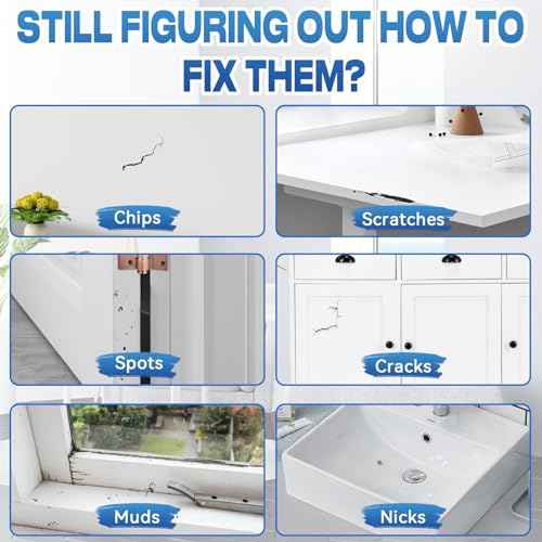 White Touch Up Paint, Multi-Surface Touch Up Paint Pen for Chips and Scratches, White Paint for Walls, for Wall Enamel Furniture Appliance Porcelain Cabinet Bath (Semi-Gloss)