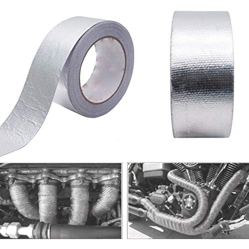 2" Fiber-Glass Cloth Tape Roll, 2 inches x 65 Yards Self-Adhesive Silver Duct Heat Reflective Tape, Insulation Resistant High Temperature HVAC Tape, Metal Repair, Patching Hot Cold Air