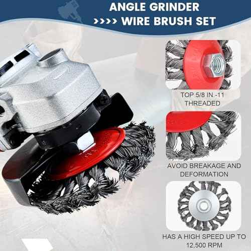 10pcs Wire Wheel for 4 1/2 Angle Grinder Wire Wheel Brush Cup Set with Threaded Arbor, Angle Grinder Wire Wheel for Rust, Corrosion, Paint Removal