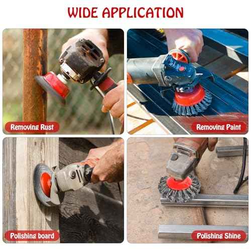 Wire Wheel for Angle Grinder 12 Pack, Coarse Crimped Wire Wheel Brush Wire Cup Brush 4 1/2 Angle Grinder Wire Wheel, Angle Grinder Attachments with 5/8-11unc Threaded Arbor.