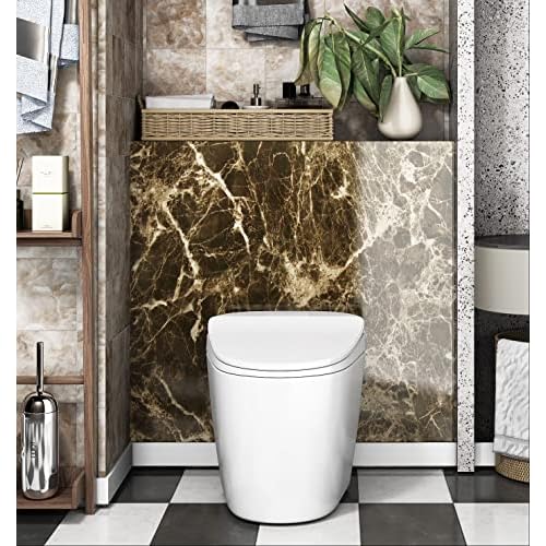 AbaBoorty Brown Marble Contact Paper Kitchen Countertop Contact Paper for Dinner Table Marble Paper Peel and Stick Wallpaper Removable Self Adhesive Wallpaper for Vanity Counter Top Desk 15.8"x78.8"