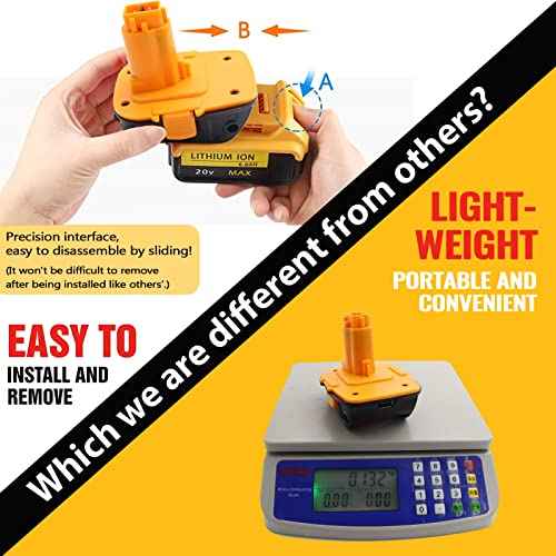 ¡¼Fast USB | Replace for Dewalt 20V to 18V Battery Adapter¡½ Converter DCA1820 for Dewalt 18V Tools Convert Dewalt 20V Battery DCB203 DCB206 to Dewalt 18V XRP NiCd NiMh Battery DC9098 DC9096 for Phone