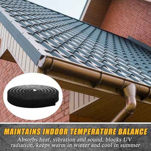 2 Pcs Metal Roofing Universal Vented Ridge Closure Strips 2 W x 25' L (50'l Total) Closure Self Adhesive Roof Panel Felt Tape Waterproof Windproof Seal for Metal Panels Insulation Weather Barrier
