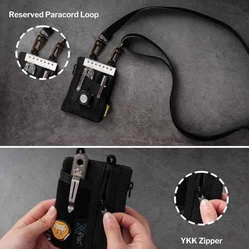 VIPERADE VE18-S Small EDC Pouch, Mini EDC Pocket Organizer for Men, EDC Pocket Organizer, 3 Slots with 2 Zipper Pockets Multitool Pouch
