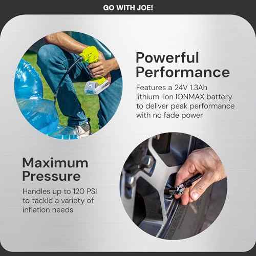 Auto Joe 24V-AJC-MAX Cordless Portable Air Compressor Kit | W/ 1.3-Ah Battery, Nozzle Accessories, and Storage Bag