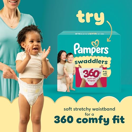 Pampers Swaddlers Diapers, Size 4 (15-34 lbs), 150 Count, Absorbent, Keeps Baby Dry and Comfortable, Skin Safe Disposable Baby Diaper (Packaging May Vary)