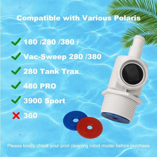 9-100-9001 Pool Cleaner UWF Connector Assembly Compatible with Polaris Zodiac 380, 280, 180, Universal Wall Fitting UWF Connector Assembly-2 Set