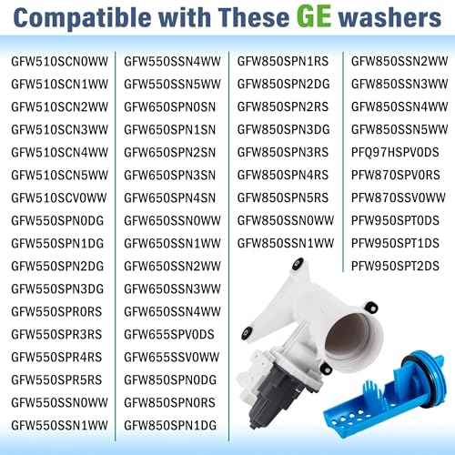 GFW550SSN0WW GFW550SSN1WW GFW550SSN2WW Washer Drain Pump & Filter Compatible with G.E Washers GFW550SSN3WW GFW550SSN4WW GFW550SSN5WW GFW510SCN0WW GFW510SCN1WW GFW510SCN2WW GFW510SCN3WW GFW510SCN4WW
