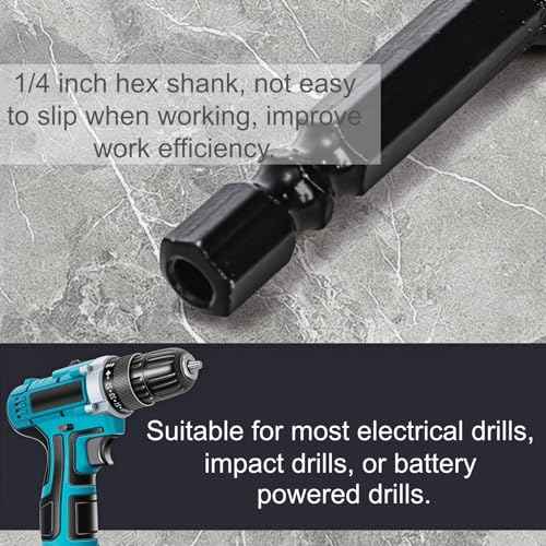 Hacaroa 10 Pack Dry Diamond Drill Bit Set, 1/4 5/16 3/8 1/2 Inch Diamond Core Drill Bits for Tile, Ceramic, Glass, Marble, Granite, Stone, 6, 8, 10, 12mm, 1/4 Inch Hex Shank, 4 Sizes
