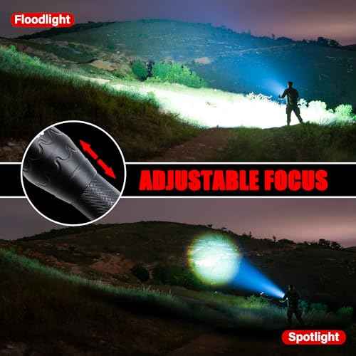 Single Mode High Lumens Led Flashlight for Outdoor Camping Hiking Emergency,2-Pack
