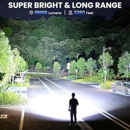 Rechargeable Flashlights High Lumens 3 Pack, 99,000 Lumen Super Bright Led Flashlight with Adjustable 3 Modes & 15H Runtime, Brightest Handheld Waterproof Flash Lights for Home Camping Hiking