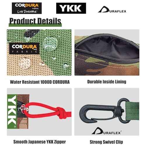Rough Enough Small Tool Pouch Bag with Zipper Multipurpose Storage Organizer 3 Pack for Tactical Camping Fishing Hunting Survival Gear and Supplies