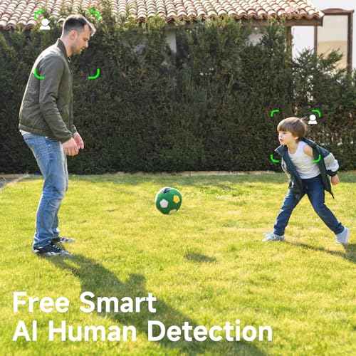 Rraycom Security Cameras Wireless Outdoor,2K Battery Powered AI Motion Detection Spotlight Siren Alarm Surveillance Indoor Home Camera, Color Night Vision, 2-Way Talk, Waterproof, Works/Alexa