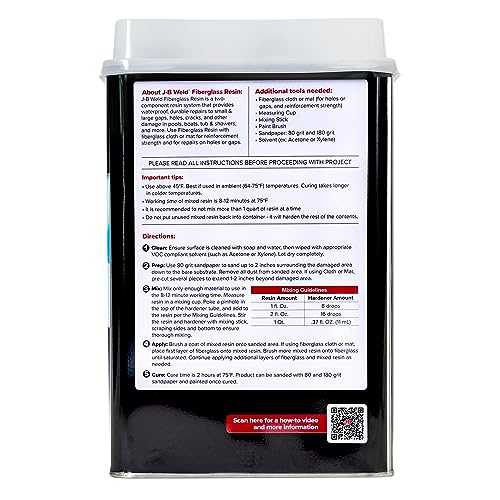 J-B Weld Fiberglass Resin - Gallon - Bath, Marine & Auto