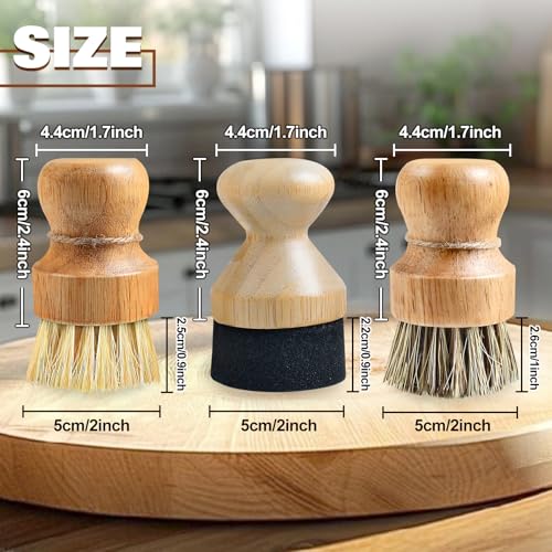 3 Pcs Cutting Board Oil Wax Applicator and Scrub Brush Set Natural Bamboo Wood Applicator for Mineral Oil Boards, Wooden Butcher Blocks, Spatulas, Spoons, Wooden Worktops, Utensil Care