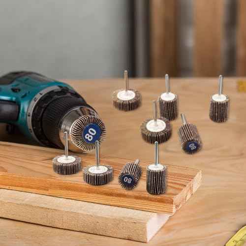 20 Pcs Flap Wheel Sander Set, 1/8" Shank 80 Grit Flap Wheels for Dremel Rotary Tools