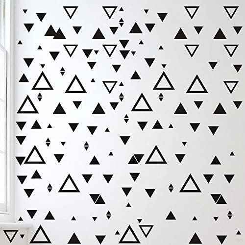 Triangle Wall Sticker Vinyl Decals for Nursery Bedroom Boys or Girls Room Playroom Classroom Living Room Black 126Pcs