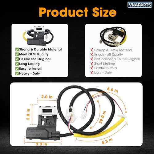 Washer Lid Lock Switch for Whirlpool models WTW5000DW1, WTW4816FW1, WTW5000DW2, WTW4816FW2, WTW5000DW3, 1CWTW4705GW0, 1CWTW4815EW0, 1CWTW4815EW1 Washer and Washer Lid Strike