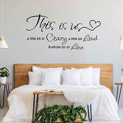 Family Quotes Wall Decals This is Us Wall Decor Vinyl Stickers for Living Room Bedroom Inspirational Art Decorations for Home Office Teen Dorm