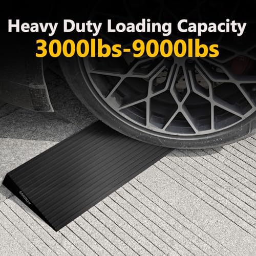 1.8" Rise Threshold Ramps for Doorways, Driveways, Heavy Duty Solid Rubber 9000lbs Capacity, Non-Slip & Cuttable Handicap Ramp for Wheelchairs, Scooters, Strollers, Curbs- 1.8″Rise (35″×9.8″)