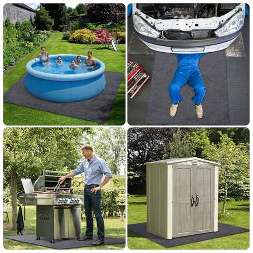 Outdoor Storage Shed Mat Waterproof 6.2x4.2ft,Thickened Garage Floor Mat Carport Oil Mat,Non Slip Shed Flooring Protector Mat for Patio,Garden,Furniture,Moto,Car