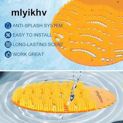 Urinal Screens Deodorizer 56 Pack Urinal Deodorizer Scented Urinal Screen Anti-Splash Urinal Screen for Urinals in Restrooms Restaurants Office Schools (28 Blue+28 Orange)