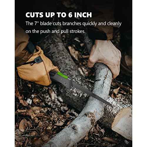 7 Inch Folding Hand Pruning Saw, Heavy Duty Foldable Camping Saw with 7¡± Hardened SK5 High Carbon Steel Blade Garden Folding Saw for Wood Cutting, Tree Trimming, Gardening, and Hunting