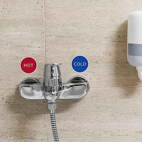 dealzEpic - Hot Cold Sign Indicator Stickers - Self Adhesive Peel and Stick Decal - 4cm in Diameter