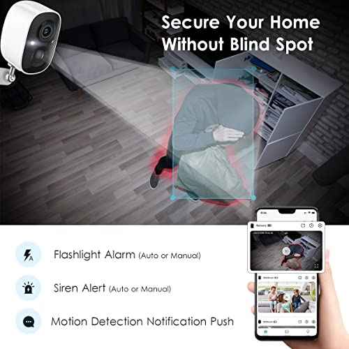 GMK Solar Security Cameras Wireless Outdoor, with Solar Panel 2K Color Night Vision Motion Detection 2-Way Talk Battery Powered WiFi Home Indoor Camera IP65 Weatherproof Cloud/SD Storage 2-Pack
