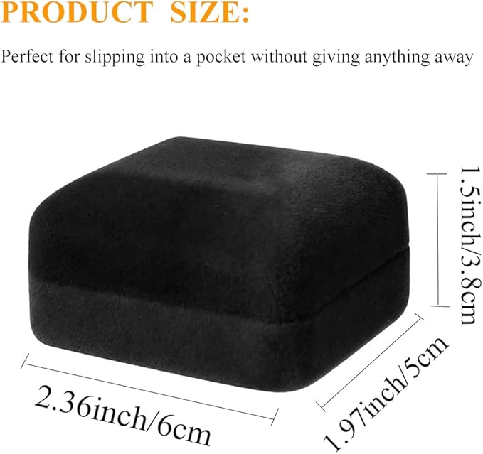 GBYAN Velvet Ring Box with LED Light Jewelry Display Gift Box for Proposal,Engagement, Wedding