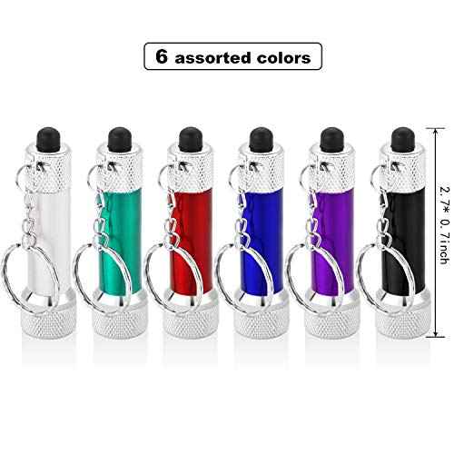Honoson 30 Pieces Mini Led Flashlight Keychain Portable 5 Bulb LED Flashlight for Camping Party Favors