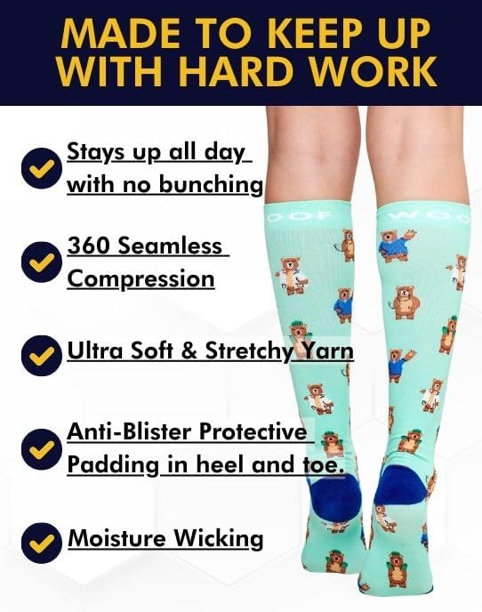 Compression Socks for Women & Men Circulation - 15-20 mmHg Compression Socks - Best Support for Nurses, Running, Athletic