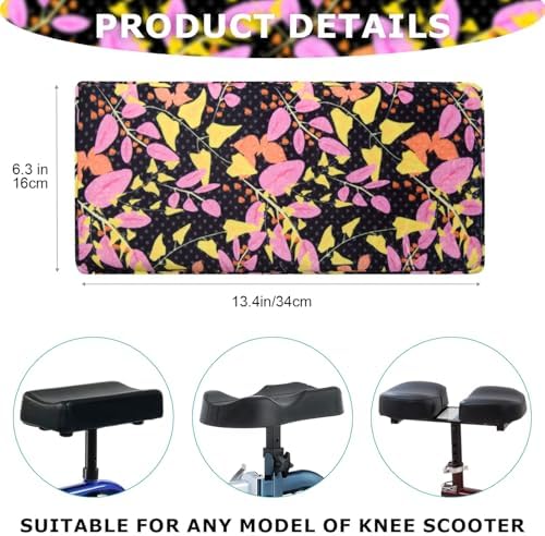 Knee Scooter Cushion 2" thick Memory Foam Knee Scooter Pad for Comfort w/Removable Cover Walker/Roller Accessories fits Most Models