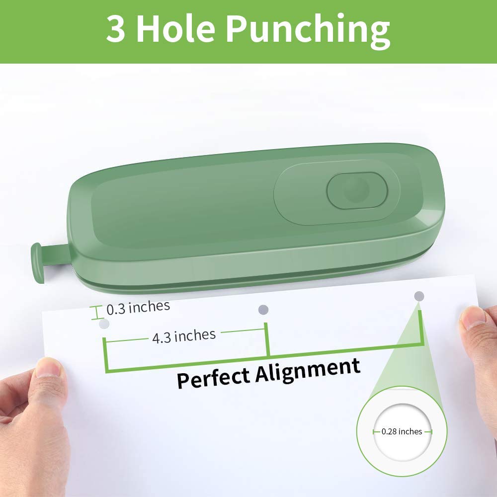 AFMAT Electric 3 Hole Punch, 20-Sheet 3 Hole Puncher for Binder, Effortless Punching, 9/32" Hole Diameter, Paper Hole Puncher 3 Hole Heavy Duty, for Office/School/Studio, AC or Battery Operated, HP10
