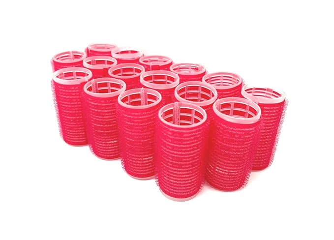Set of 16 Self Grip Holding Hair Rollers Pro Salon Hairdressing Curlers Great for Fine & Short Hair - Medium Size Self Stick Hair Roller