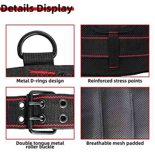 MELOTOUGH Padded work belt Comfortable Tool Belt with D rings£¬Heavy Duty Work Belts with handle strap for electrical,construction,plumber,carpenter (XXL)