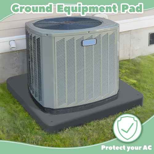 Equipment Pad for HVAC Systems,24'' x 24'' x 2'' Ground Equipment Pad,Outdoor Plastic Condenser Unit Pad,Ground Leveling Support Base for Air Conditioner Heat Pump Systems