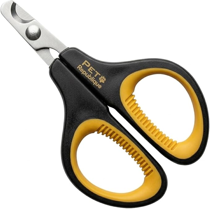 Cat Nail Clippers by Pet Republique Ã¢ÂÂ Professional Stainless-Steel Nail Clipper for Cats, Kittens, Hamster, Rabbits, Birds, & Small Breed Animals Claw Trimmer (Black+Yellow)